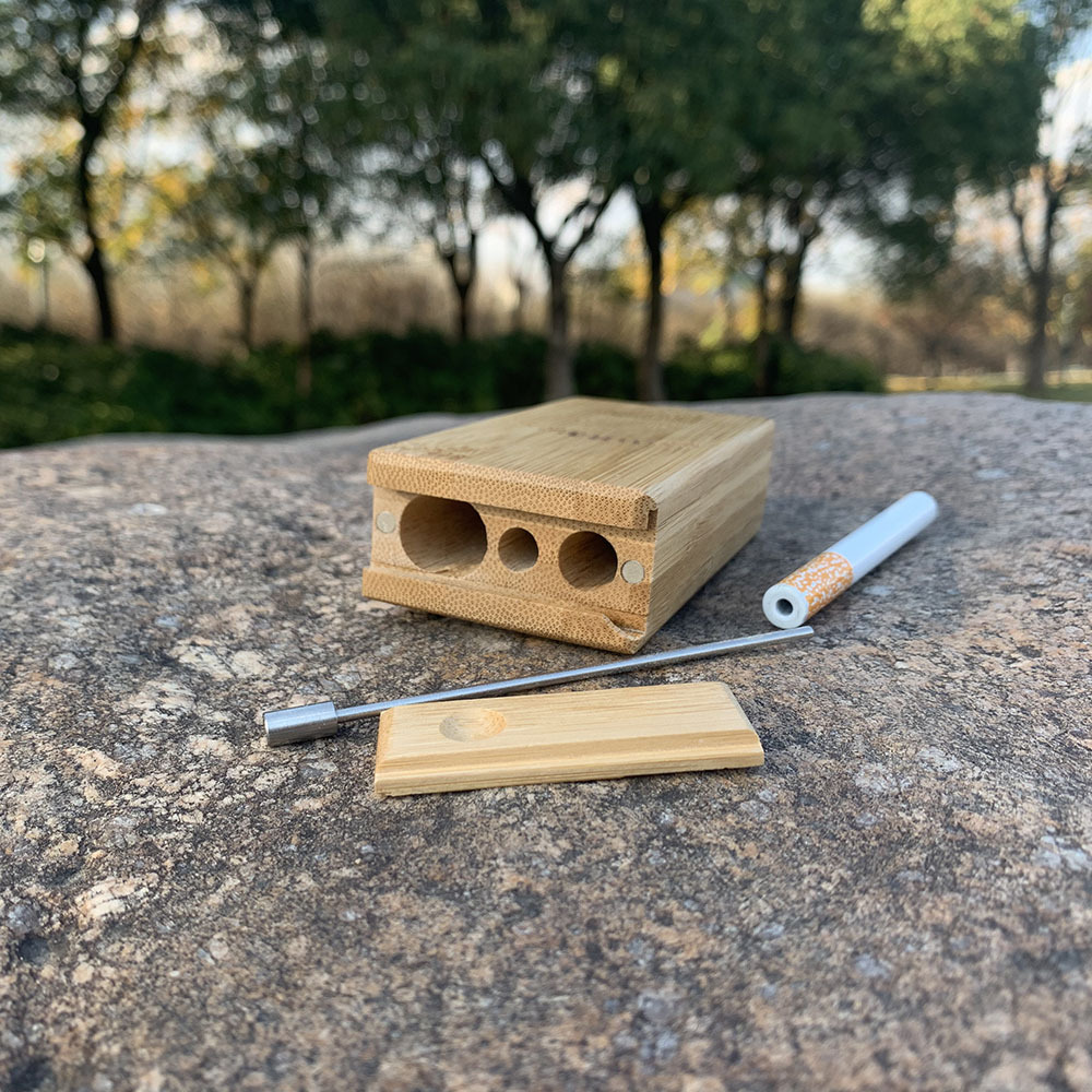 4-inch beautiful bamboo wood taster box dugout