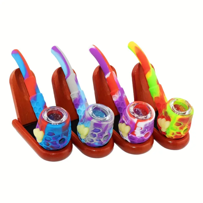 Classic Vintage Silicone Smoking Pipe With Lid Wholesale