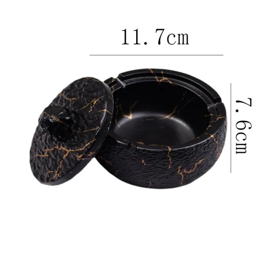 Black Marble Ashtray With Gold Accents Wholesale